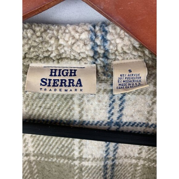 High Sierra Trademark Womens Small Plaid Sherpa Jacket 65% Acrylic 30% Polyester - Picture 6 of 6